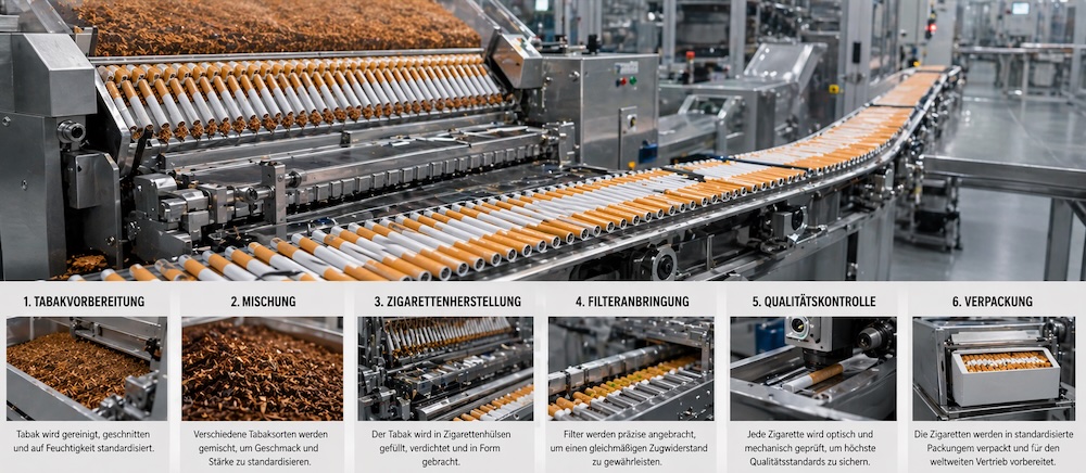 Zigarettentabak ist maschinell geschnitten und verarbeitet