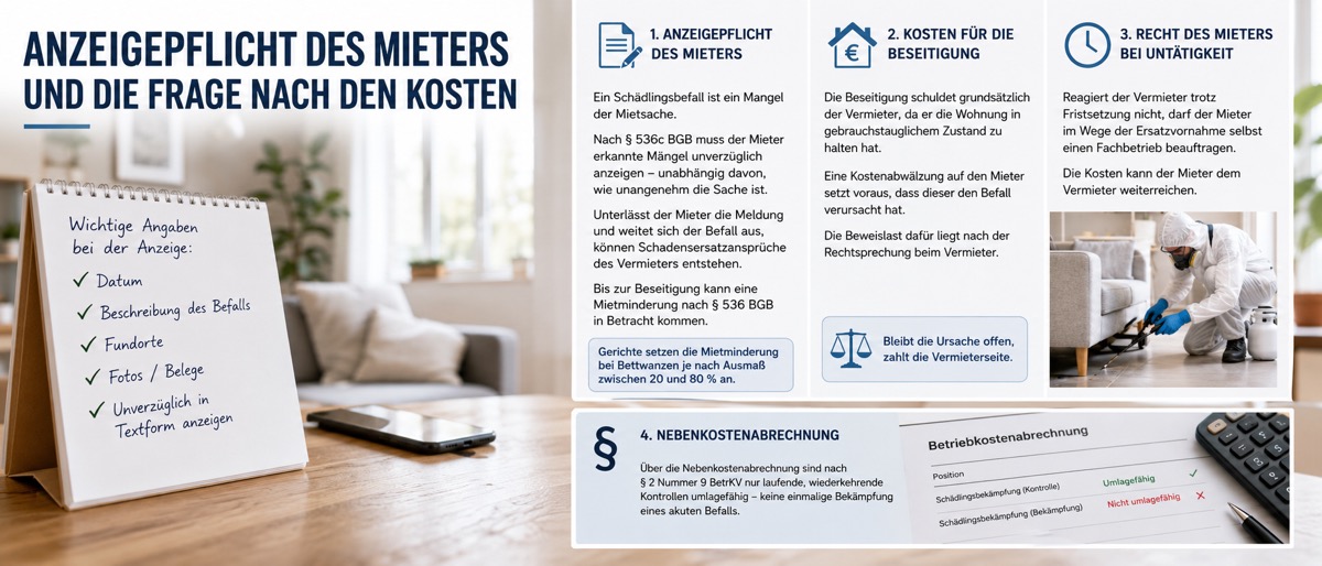 Anzeigepflicht des Mieters und die Frage nach den Kosten