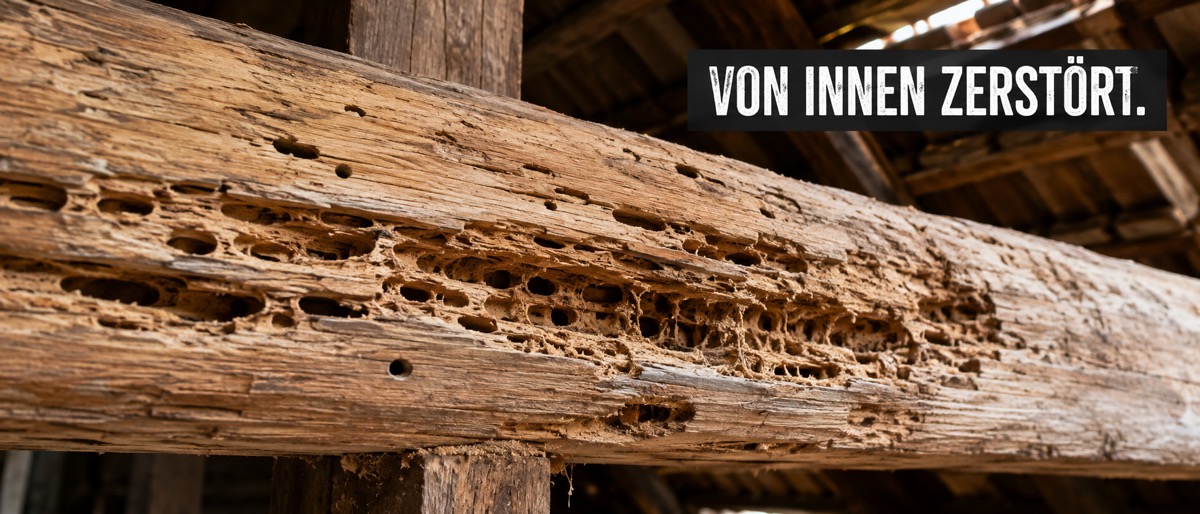 Holzwurm und Hausbock greifen die Bausubstanz an