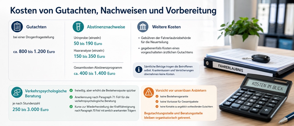 Kosten von Gutachten, Nachweisen und Vorbereitung