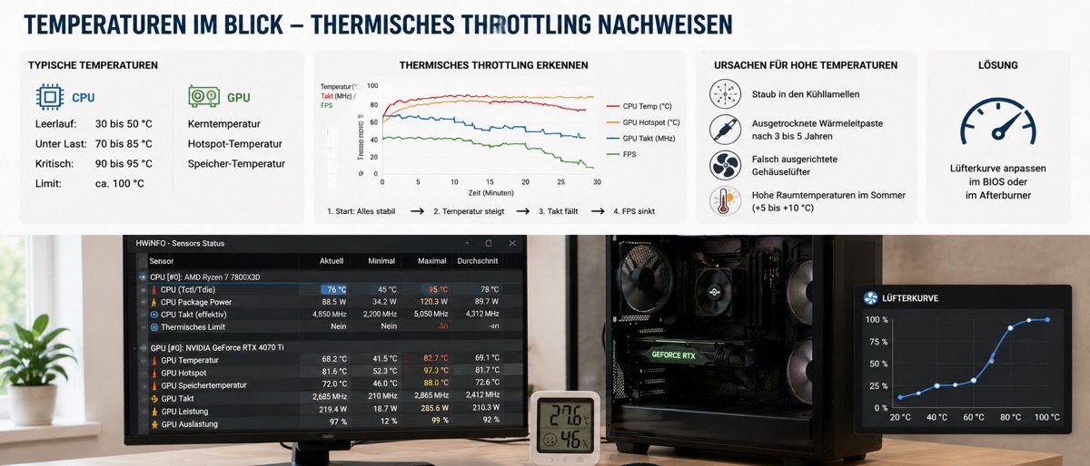 Temperaturen und thermisches Throttling nachweisen