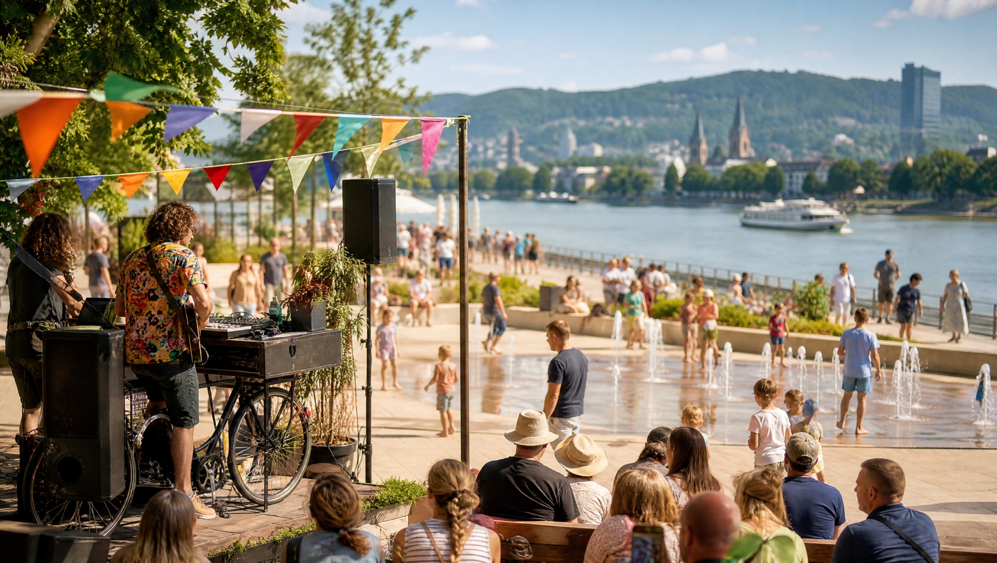 Fest in Bonn: Teil der neuen Rheinuferpromenade wird eröffnet Fest in Bonn: Teil der neuen Rheinuferpromenade wird eröffnet